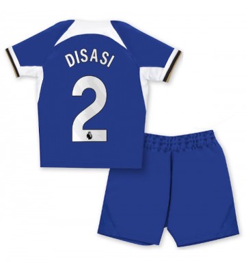 Chelsea Axel Disasi #2 Replica Home Stadium Kit for Kids 2023-24 Short Sleeve (+ pants)